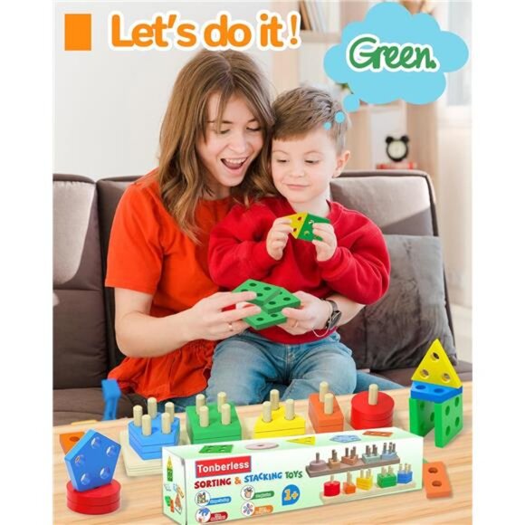 Toys for 1 2 3 Year Old Boy Girl, Toys for Ages 2-4 Toddlers Kids - Picture 2 of 7